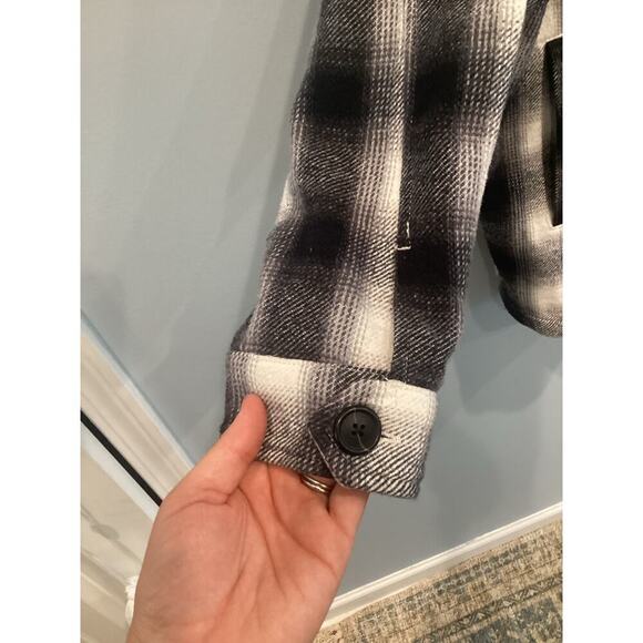 Lucky Brand Womens Schaket Size Large White Black Plaid Lumberjack Outdoor Camp - Picture 8 of 13
